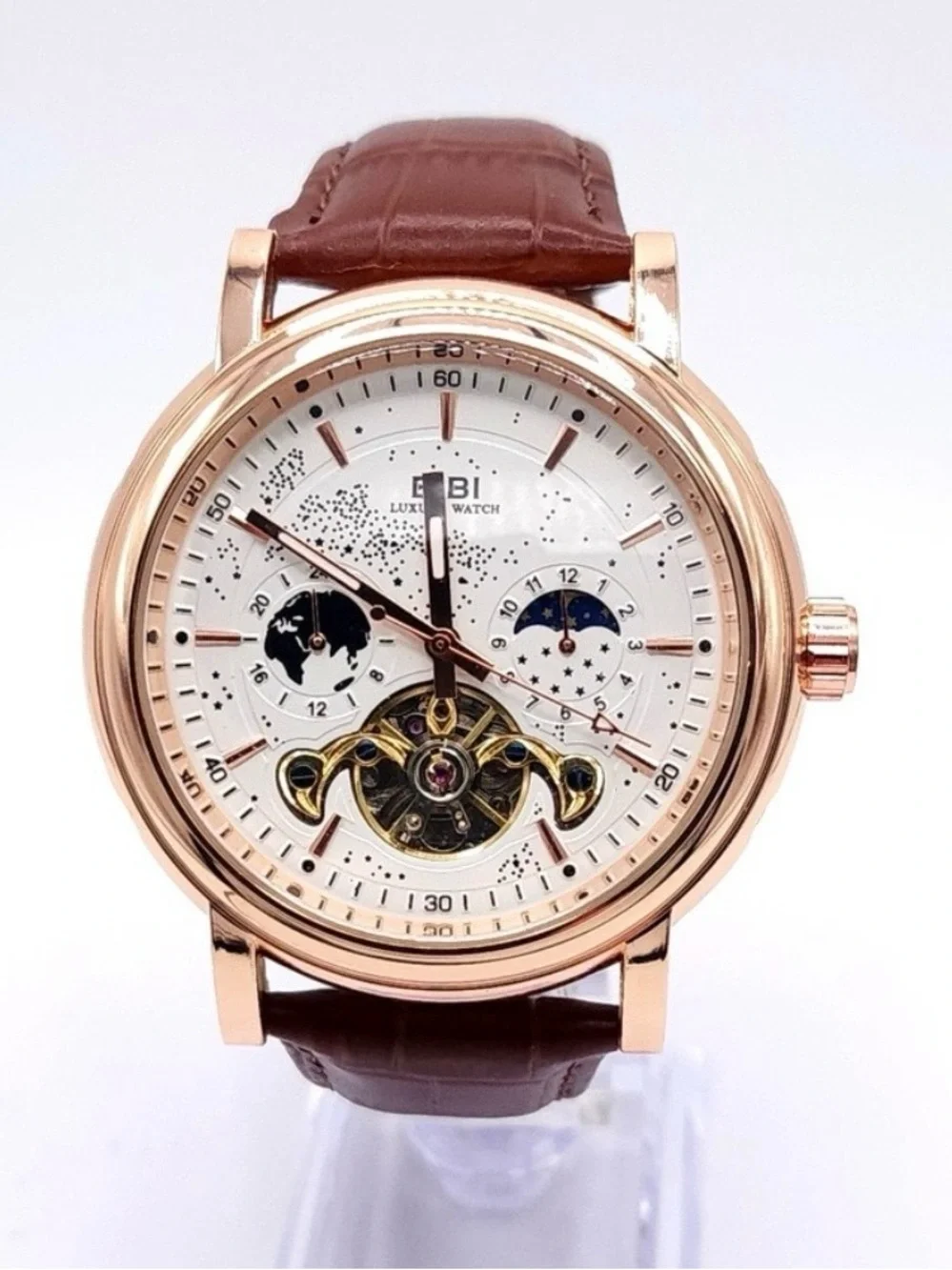 BIBI Automatic Gold Leather Watch